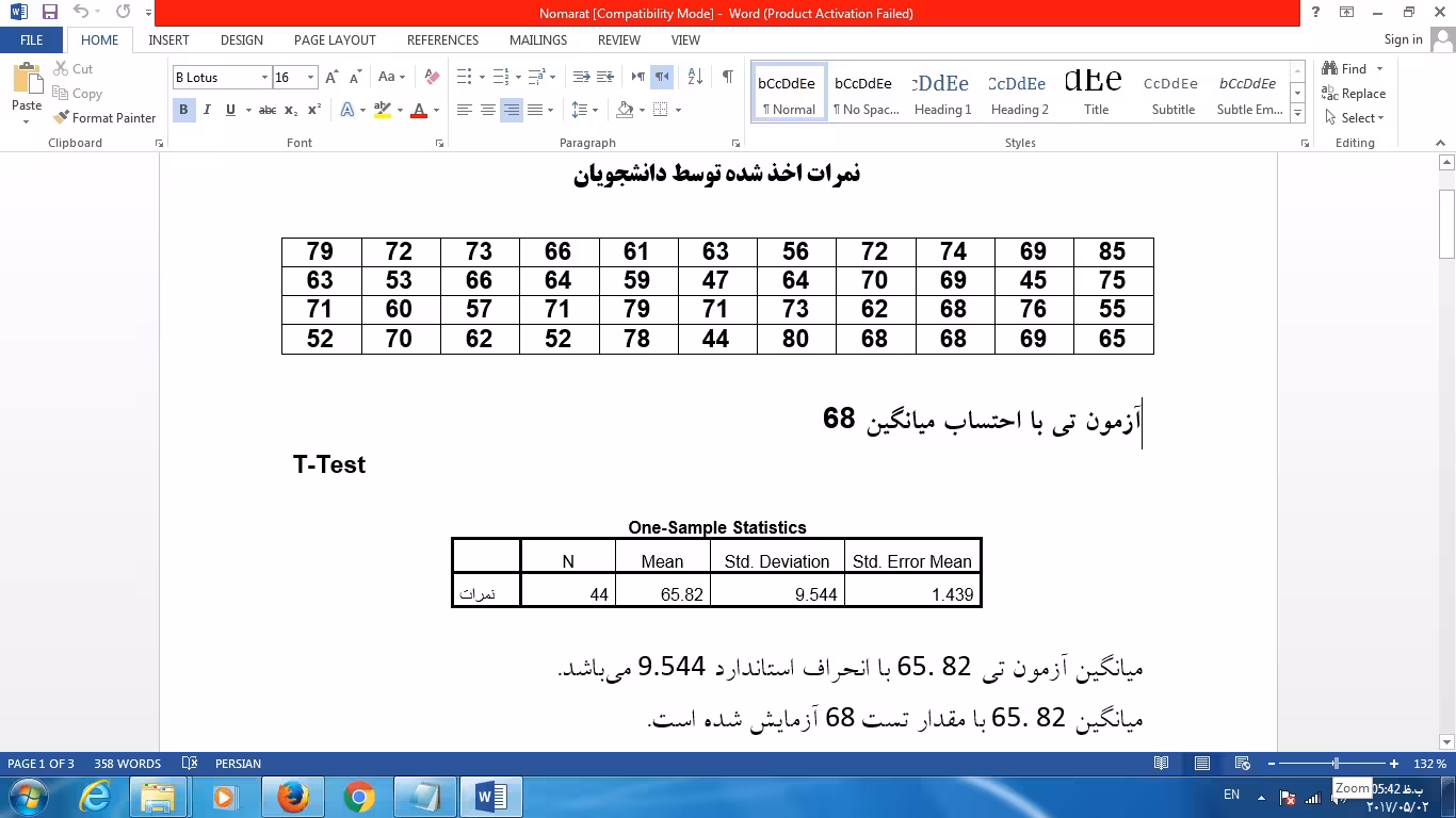 دانلود فایل آمار نمرات اخذ شده توسط دانشجویان SPSS