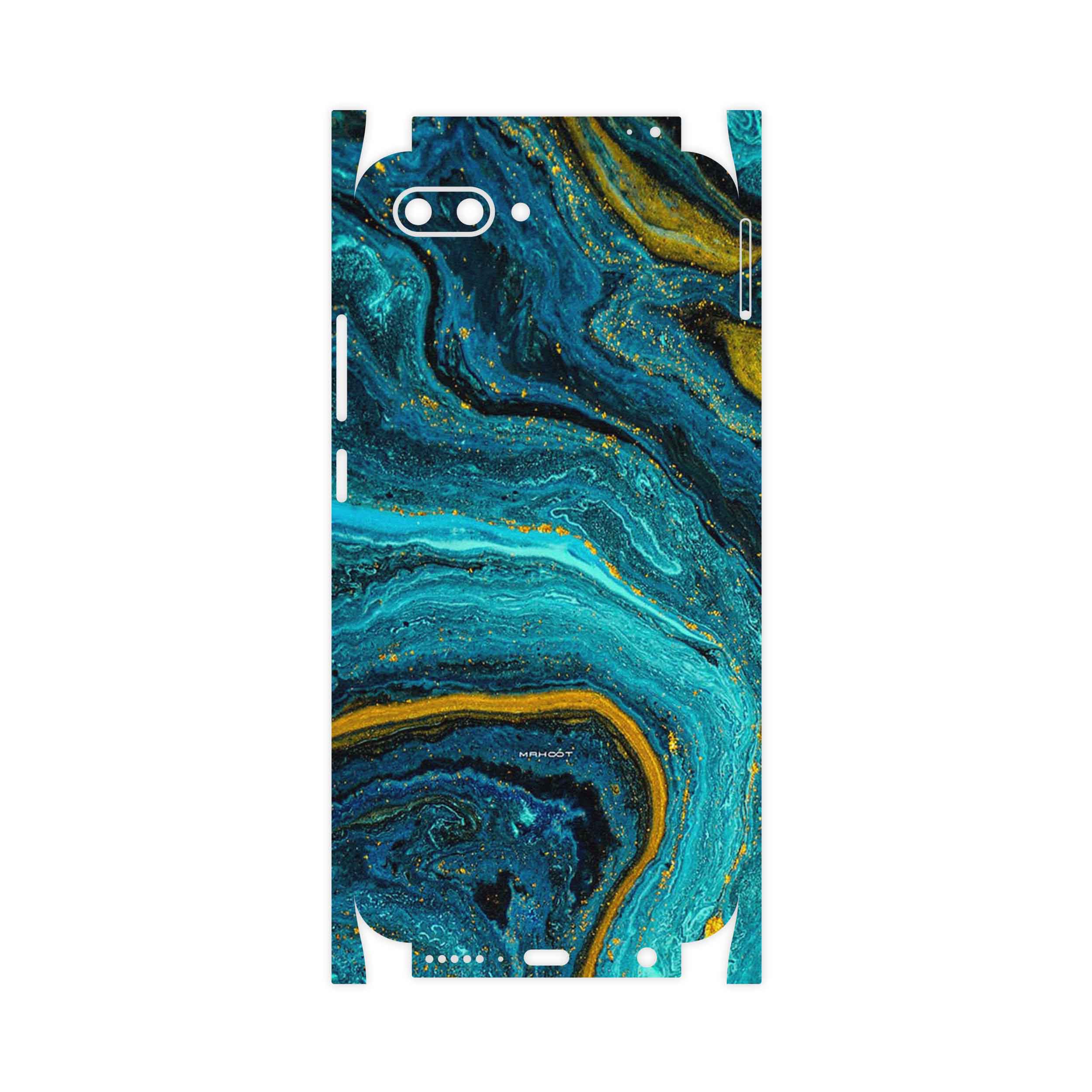برچسب پوششی ماهوت مدل Turquoise marblewith golden streaks-FullSkin مناسب برای گوشی موبایل آنر 10