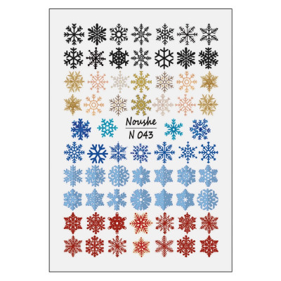 برچسب لنز ناخن نوشه مدل برف کد N043