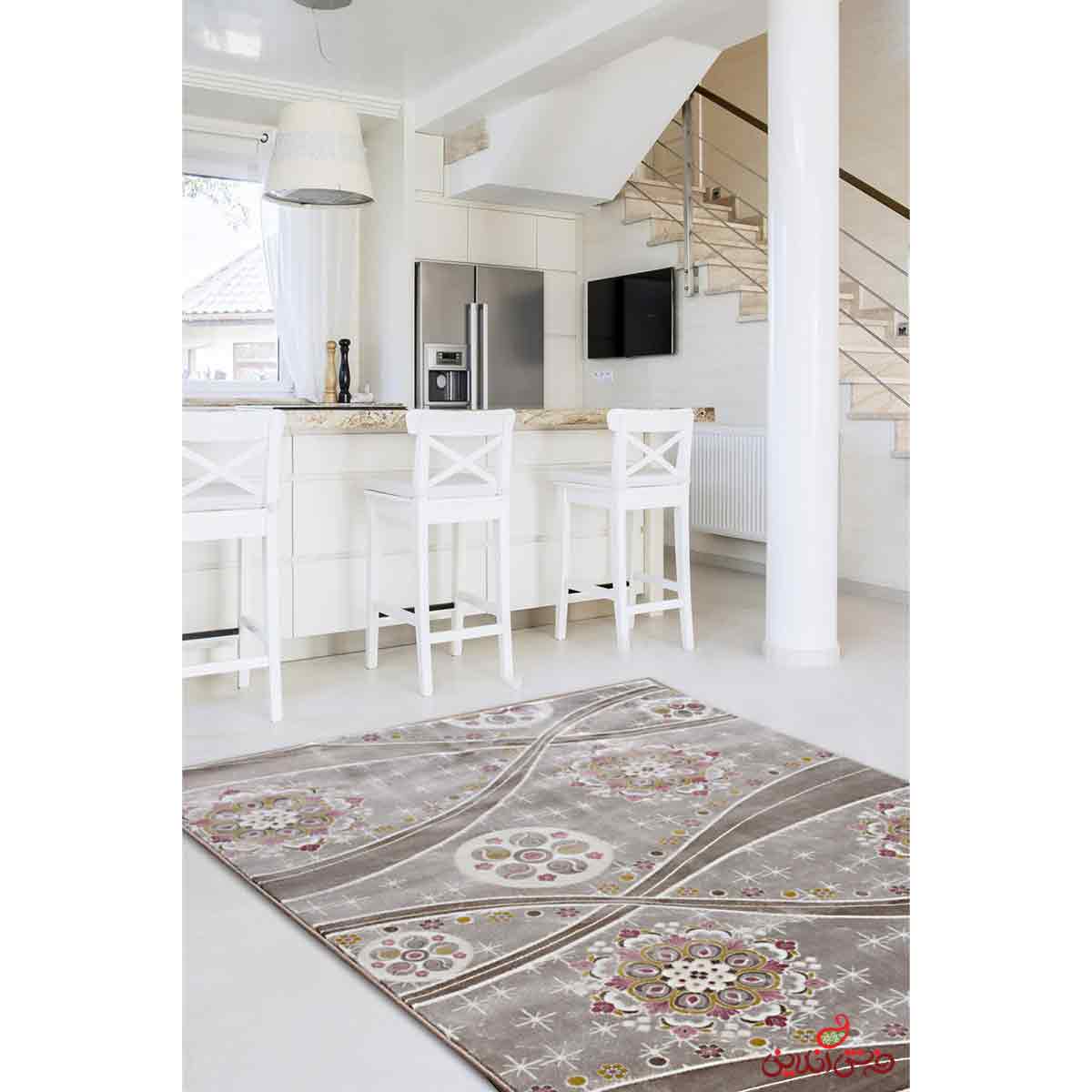 فرش ماشینی ساوین کد 1513 صورتی