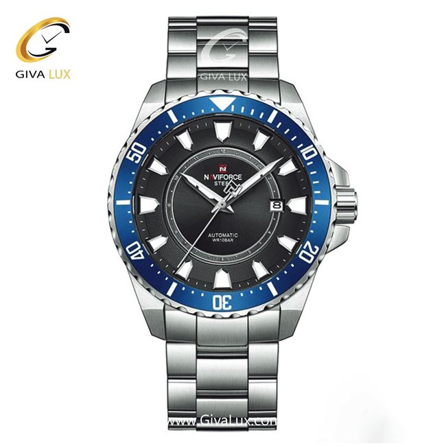ساعت مچی اورجینال مردانه ناوی فورس|Naviforce|نوی فورس|نیوی فورس سرمه ای | نقره ای| مشکی| کد رفرنس NFS1004