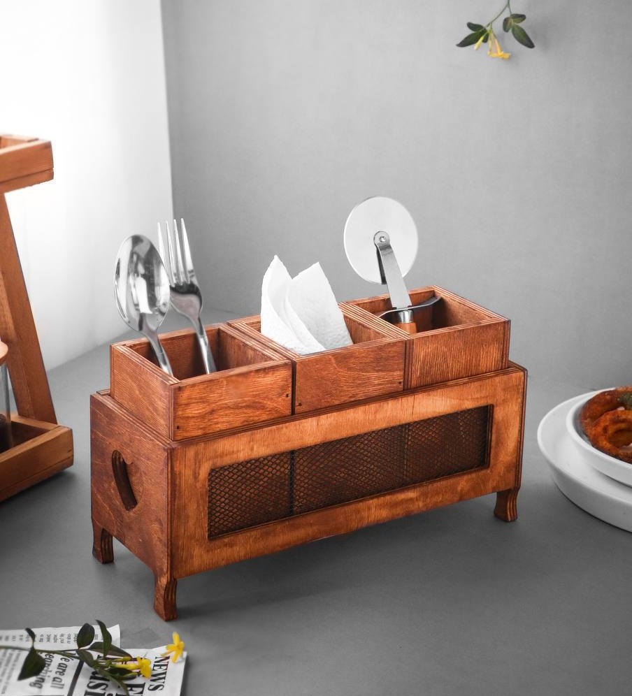 باکس چوبی قاشق چنگال