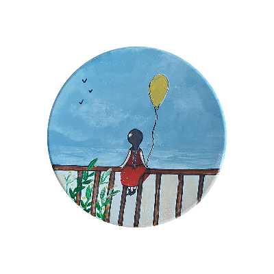 بشقاب دیوارکوب سفالی کد D104-A مجموعه 3 عددی