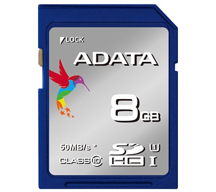 کارت حافظه دوربین ای دیتا کلاس 10 با ظرفیت 8 گیگابایت