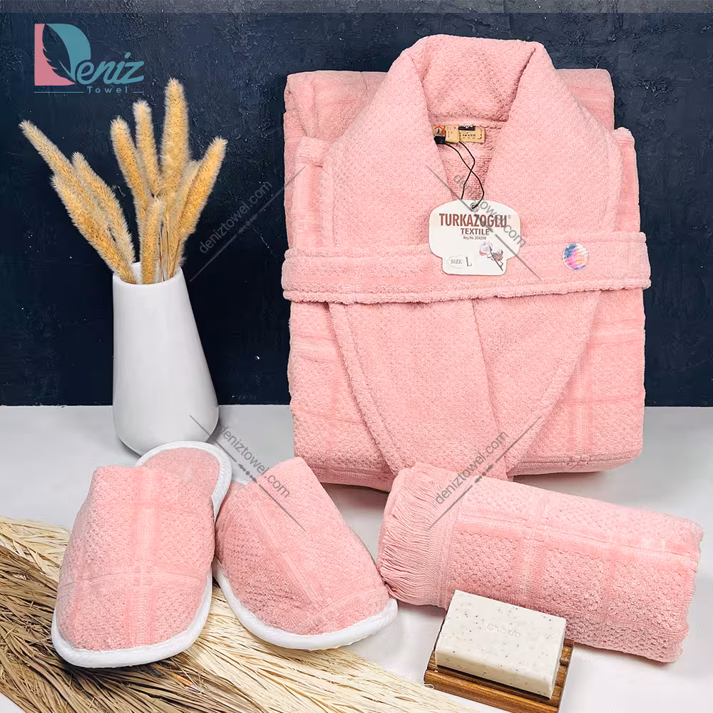 حوله ست یک نفره سه تکه مارتا رنگ کالباسی