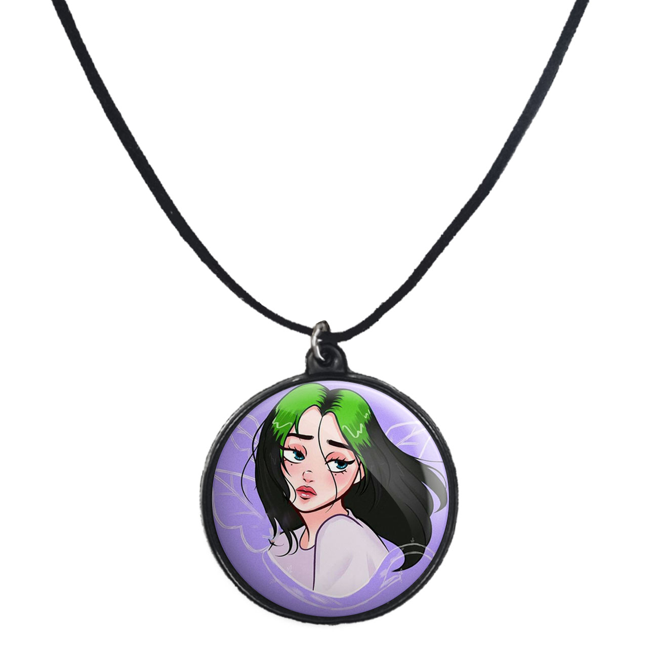 گردنبند پرمانه طرح billie eilish کد pmb.26290مدل دو طرفه