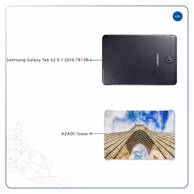 برچسب پوششی ماهوت مدل AZADI-Tower مناسب برای تبلت سامسونگ Galaxy Tab S2 9.7 2016 T813N
