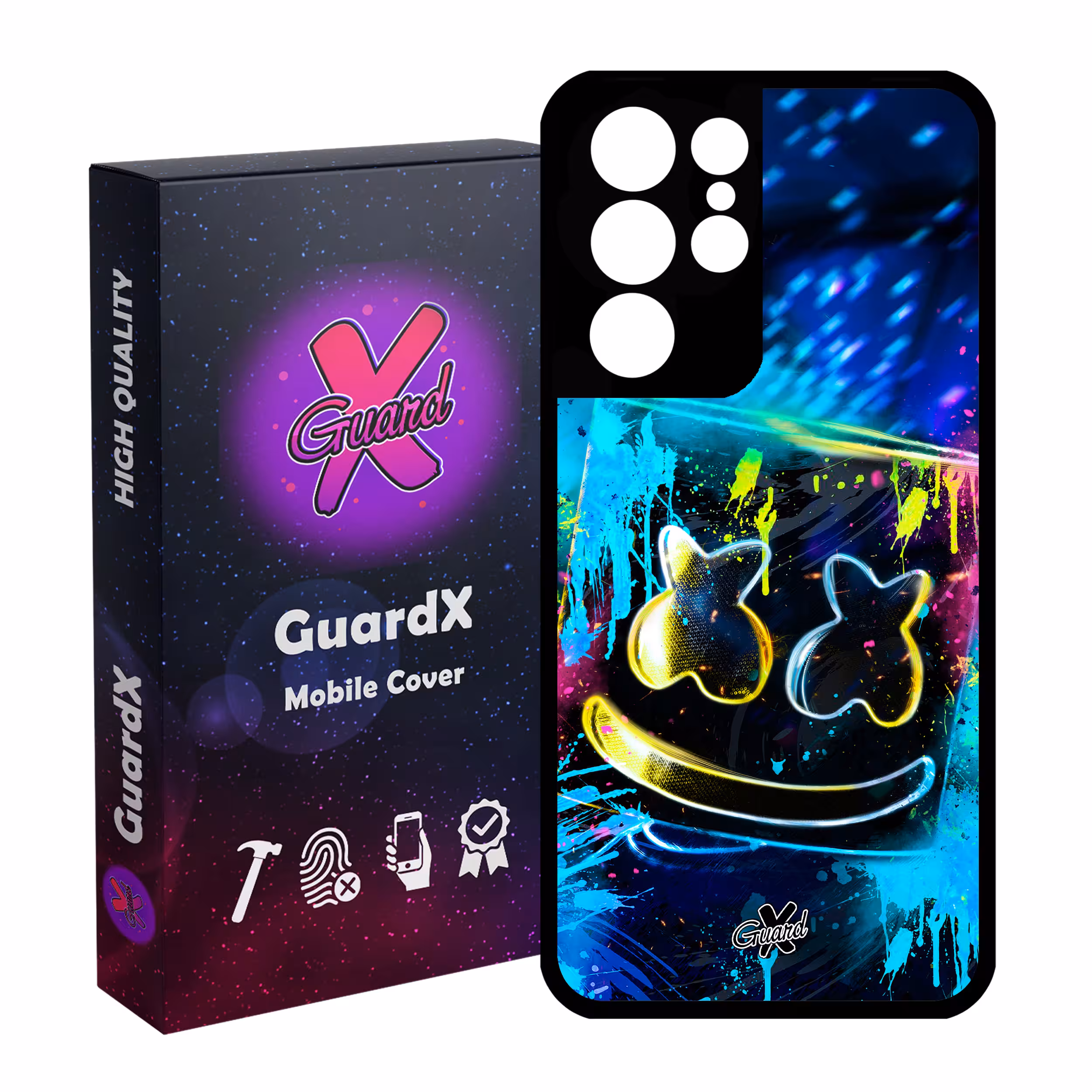 کاور گارد ایکس طرح Marshmello مدل Glass10104 مناسب برای گوشی موبایل سامسونگ Galaxy S21 Ultra