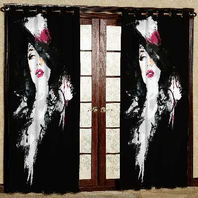 پرده مدل دختر هازان پانچی کد 2220 سایز 140x200 سانتی متر