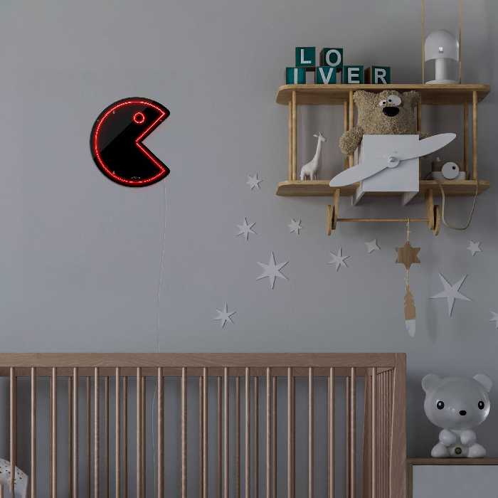 چراغ دیواری نئون دیزاین طرح Packman-BL_RD