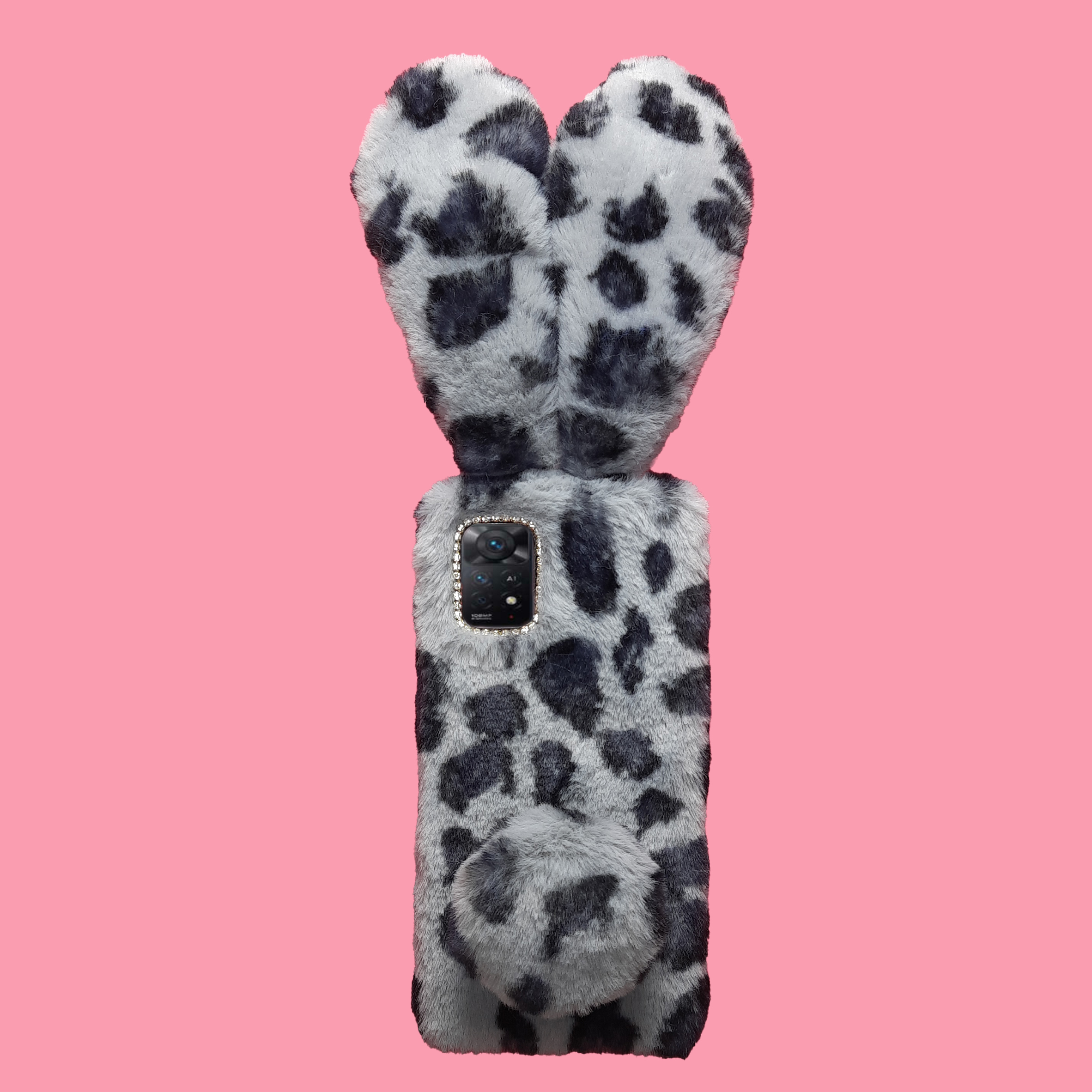 کاور مدل عروسکی طرح خرگوشی پلنگی مناسب برای گوشی موبایل شیائومی Redmi Note 11 4G