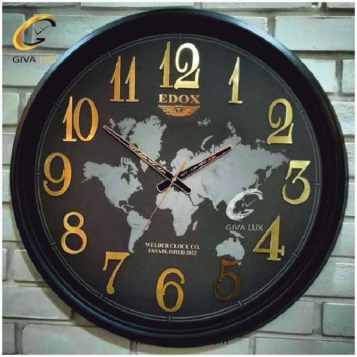 ساعت دیواری اورجینال ولدر PVC مشکی| کد رفرنس 615