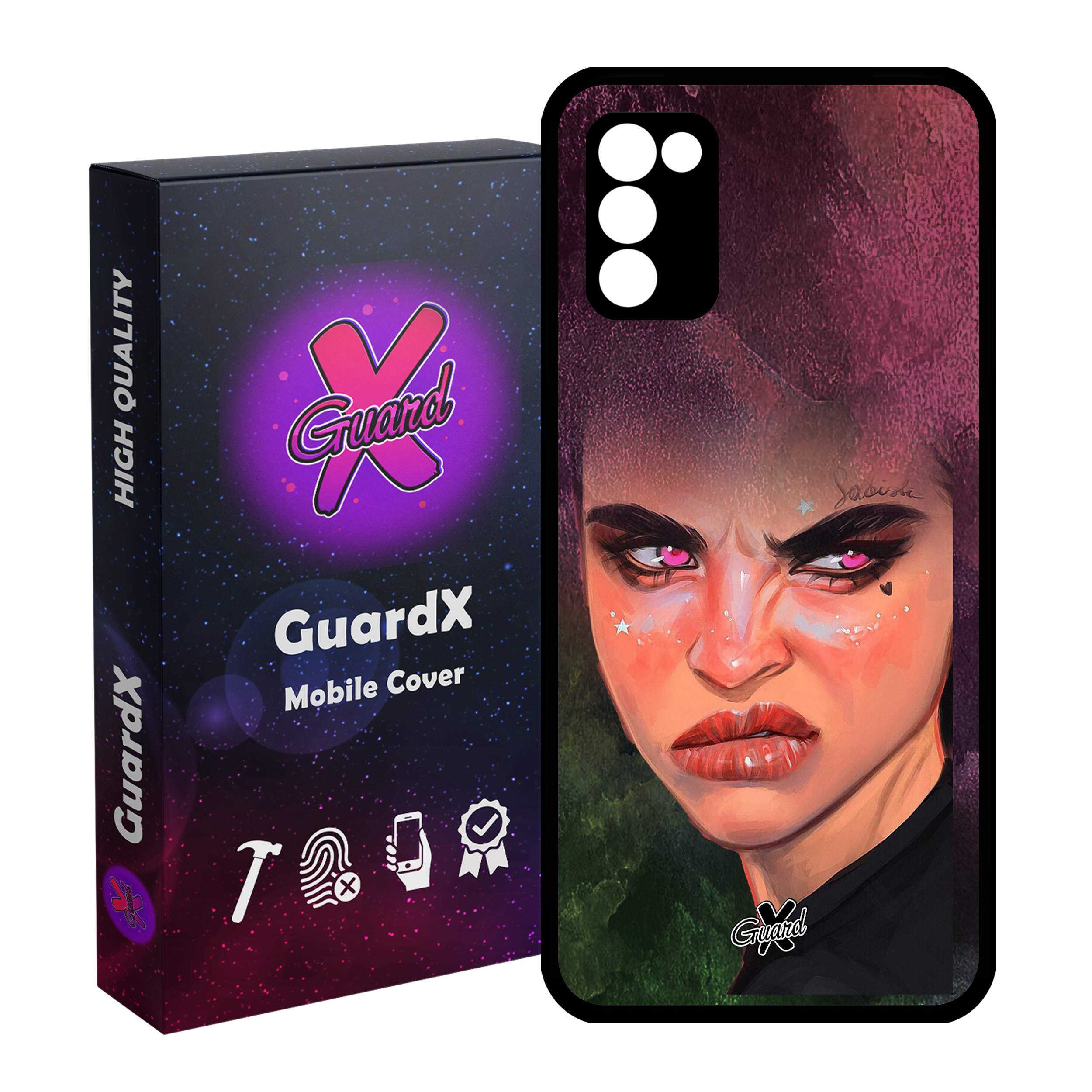 کاور گارد ایکس طرح Girl مدل Glass10260 مناسب برای گوشی موبایل سامسونگ Galaxy A03s