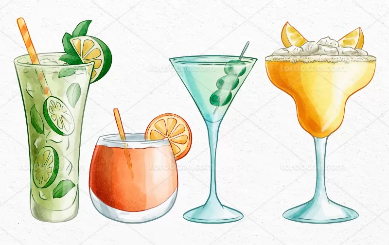 وکتور انواع آبمیوه | گرافیک با طعم تربچه