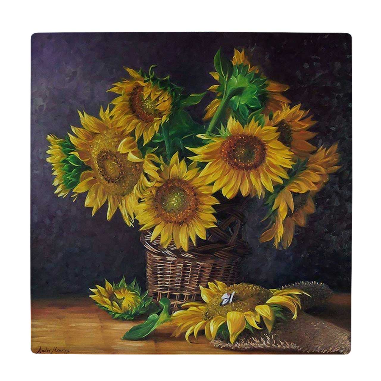 کاشی کارنیلا طرح گلدان گل آفتابگردان کد wkk3431