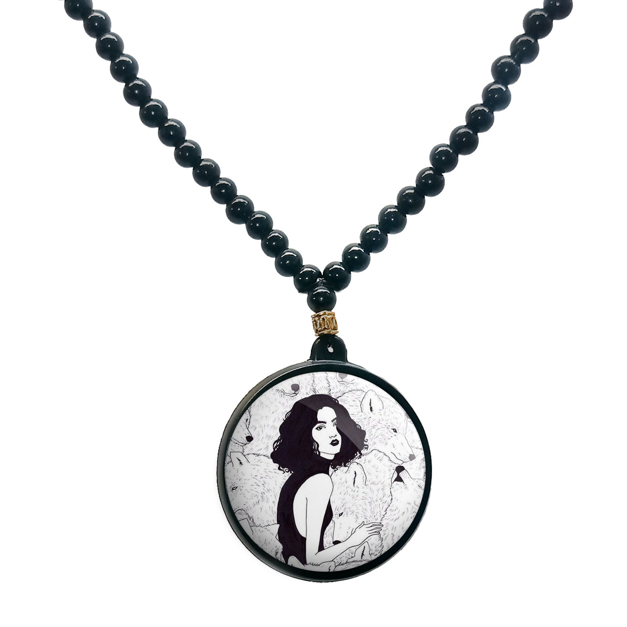 گردنبند پرمانه طرح دخترونه کد pmd.4464 مدل دو طرفه