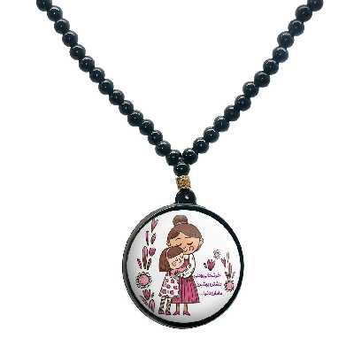 گردنبند پرمانه طرح دخترونه کد pmd.6008 مدل دو طرفه