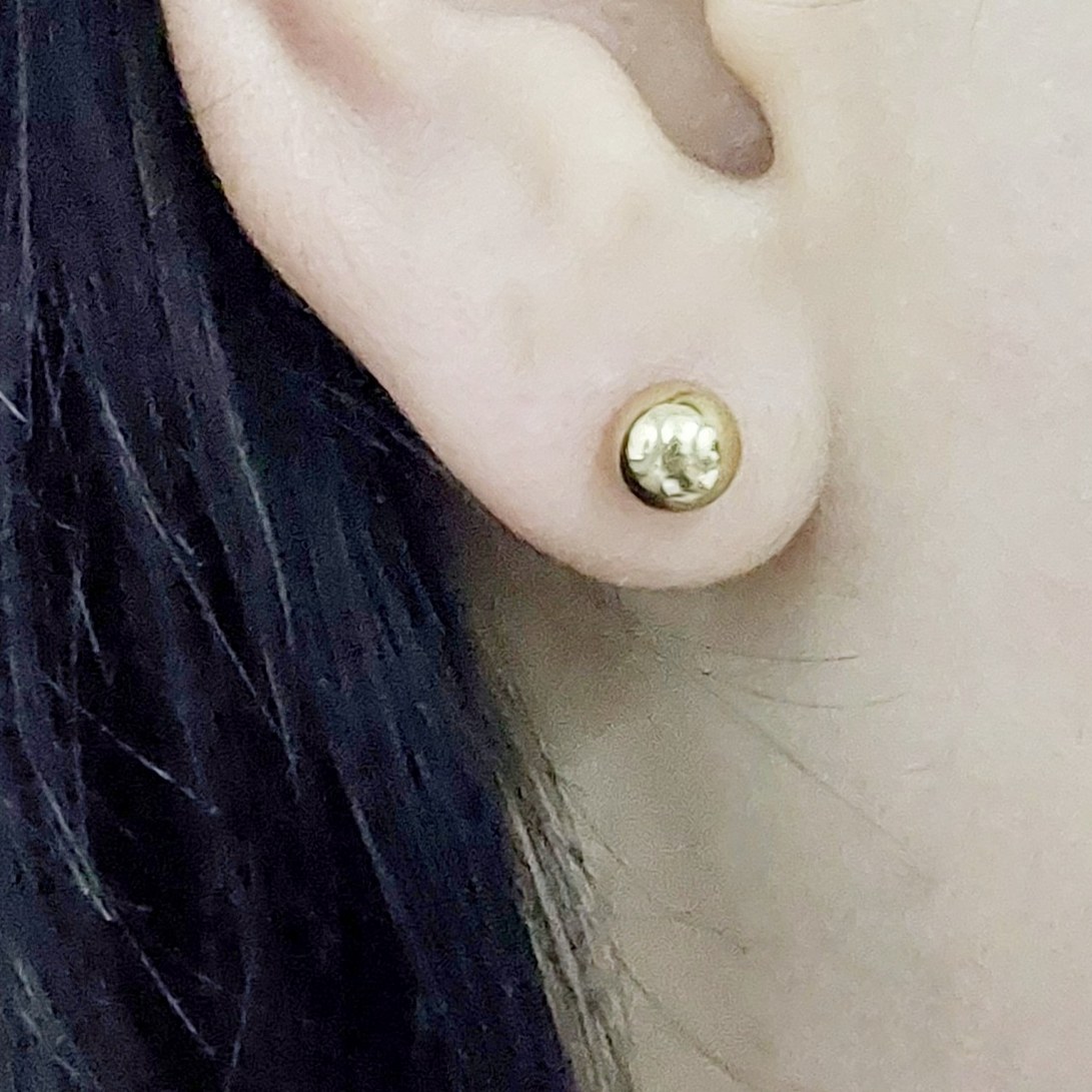 گوشواره استیل گوی درشت با روکش طلا کد 10951