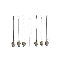 قاشق شربت خوری مدل نی دار کد 1008 به همراه فرچه مجموعه 7 عددی