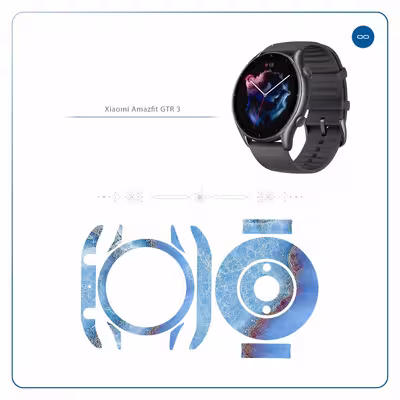 برچسب ماهوت طرح Blue-Ocean-Marble مناسب برای ساعت هوشمند آمازفیت GTR 3