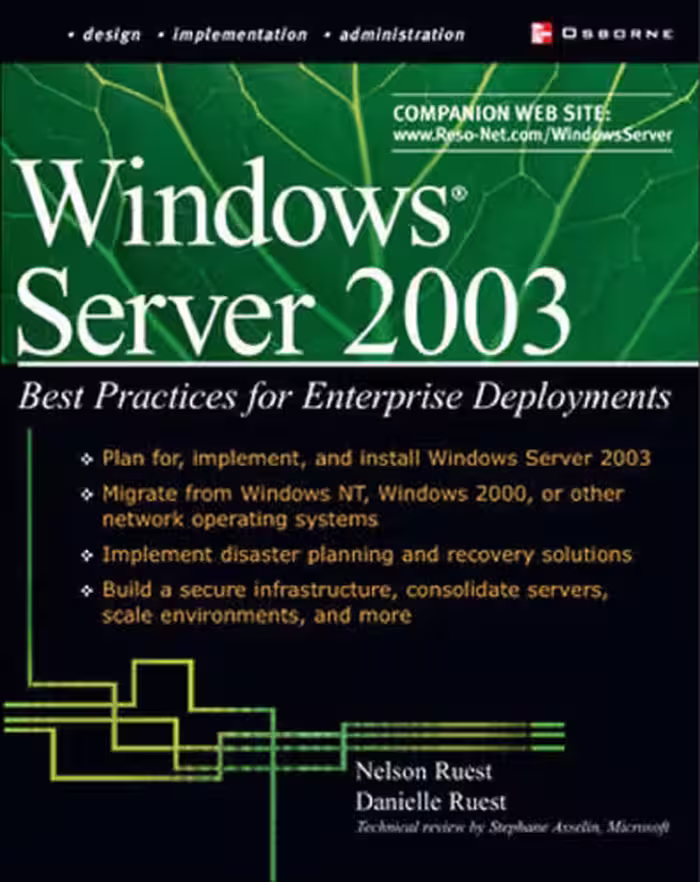 خرید و دانلود نسخه کامل کتاب Windows Server 2003: best practices for enterprise deployments