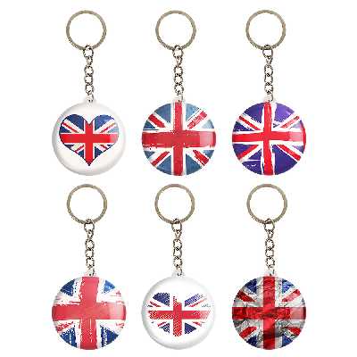 جاکلیدی خندالو مدل پرچم انگلیس کد 1205B مجموعه 6 عددی