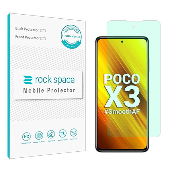 گلس شیائومی Xiaomi Poco X3 مدل نانو هیدروژل گرین لایت برند راک اسپیس کد S