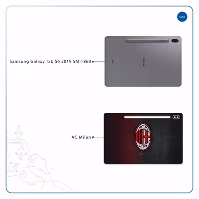 برچسب پوششی ماهوت مدل AC-Milan مناسب برای تبلت سامسونگ Galaxy Tab S6 2019 SM-T860