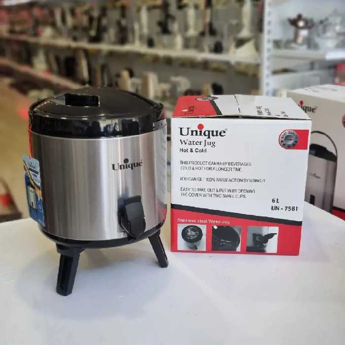 کلمن 6 لیتری شش لیتری استیل با1عدد شیر اضافی مارک یونیک