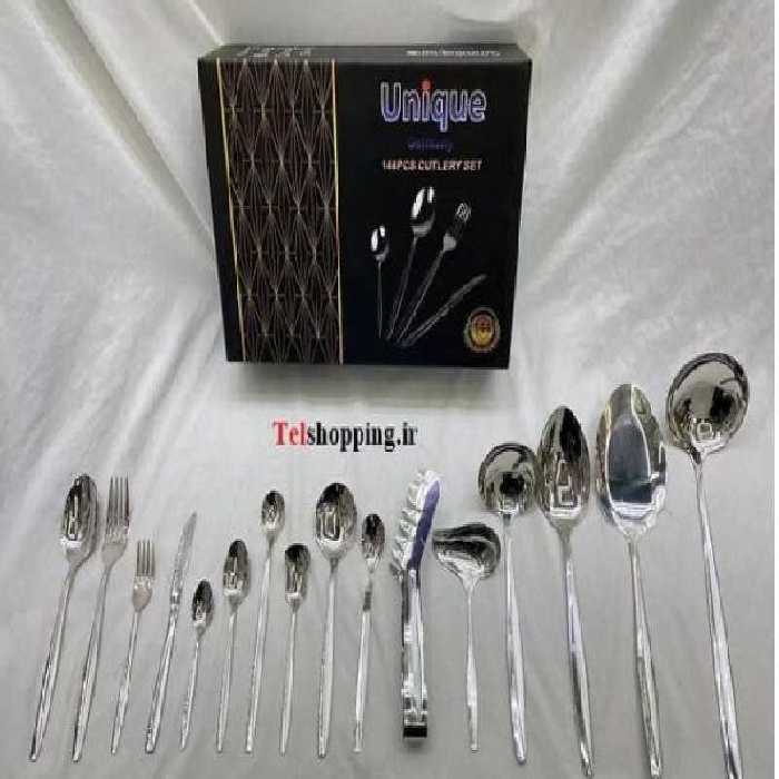سرویس قاشق چنگال 24 نفره 144 پارچه یونیک دوسال گارانتی