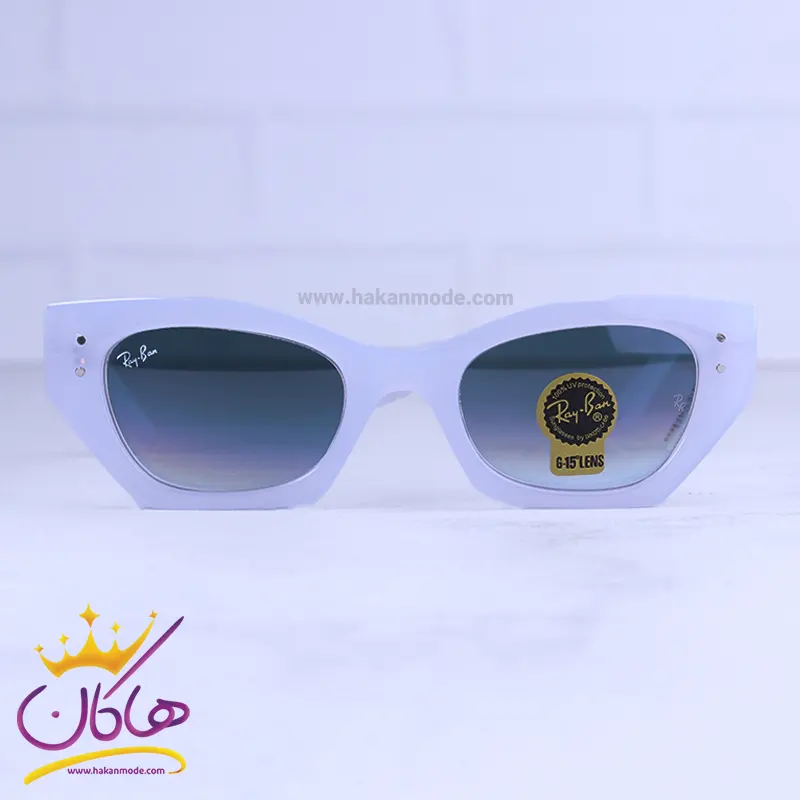 عینک آفتابی ری بن فریم سفید گربه ای RB 4430/2