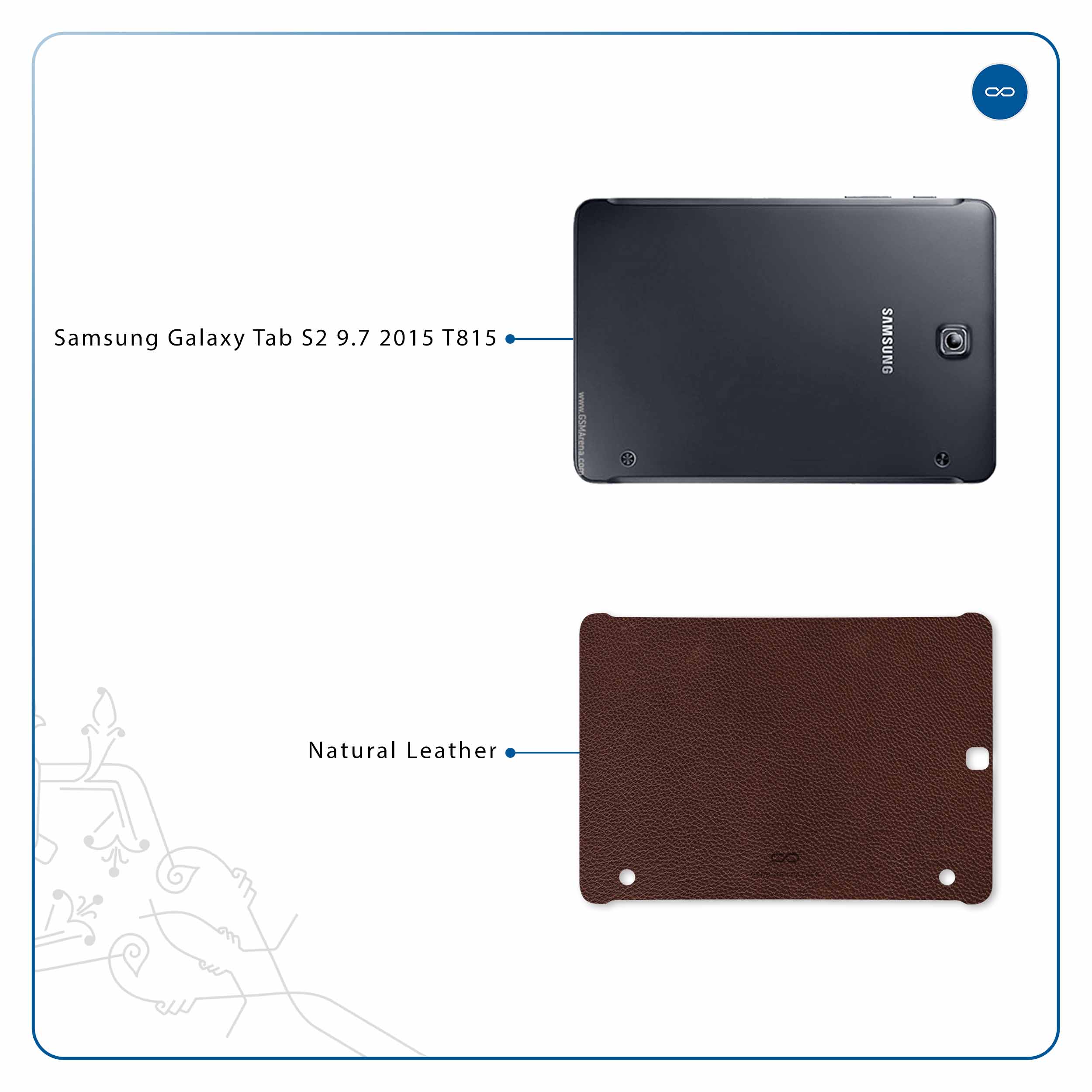 برچسب پوششی ماهوت مدل Natural-Leather مناسب برای تبلت سامسونگ Galaxy Tab S2 9.7 2015 T815