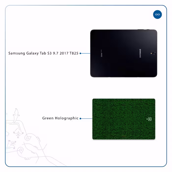 برچسب پوششی ماهوت مدل Green-Holographic مناسب برای تبلت سامسونگ Galaxy Tab S3 9.7 2017 T825