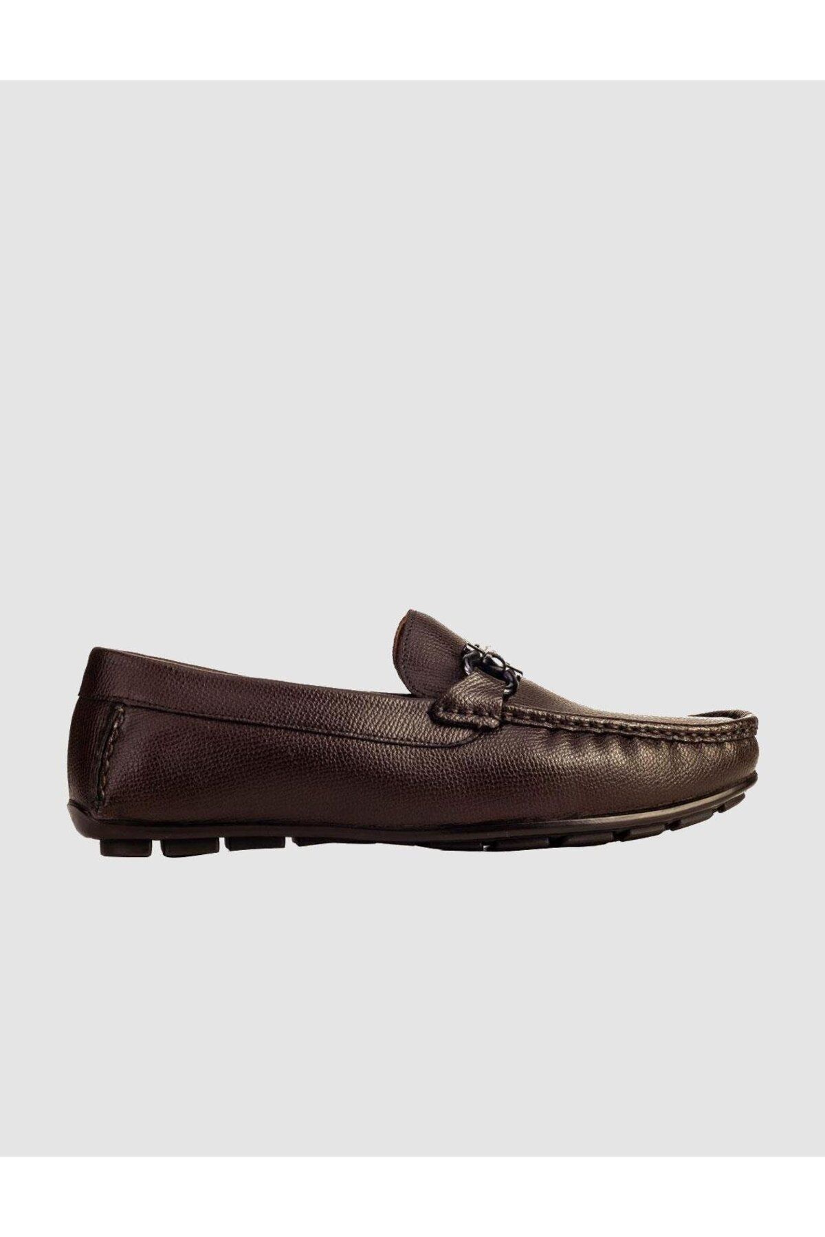 لوفر چند رنگ مردانه کفش لوازم جانبی فلزی قهوه ای واقعی چرم Cabani