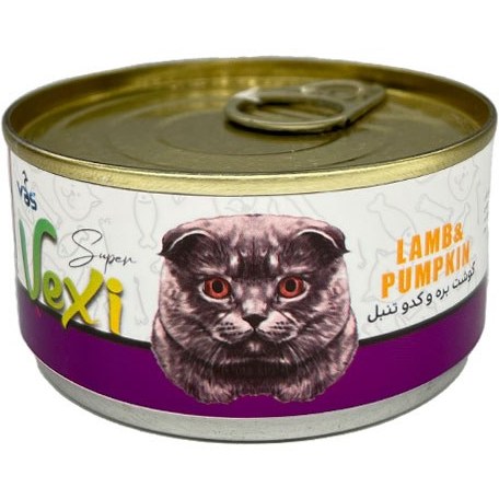 کنسرو پته گربه بالغ وکسی با طعم گوشت بره و کدو تنبل وزن 110 گرم - حناپت