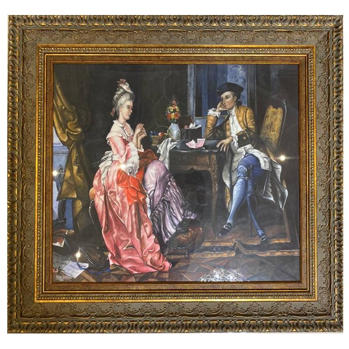 تابلو نقاشی آبرنگ مدل زندگی رمانتیک