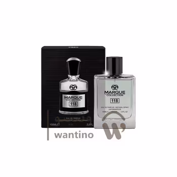 عطر ادکلن مردانه فراگرنس ورد مارکویی کالکشن کرید اونتوس کد 118 (Fragrance world Marque Creed Aventus) حجم 100 میل