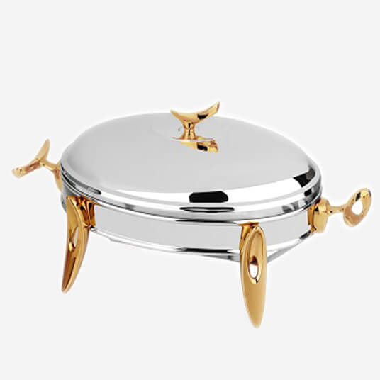 سوفله خوری قایقی طلایی بزرگ بیضی یونیک  3855