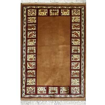 فرش دستبافت دو و نیم متری طرح کف ساده کد AA388