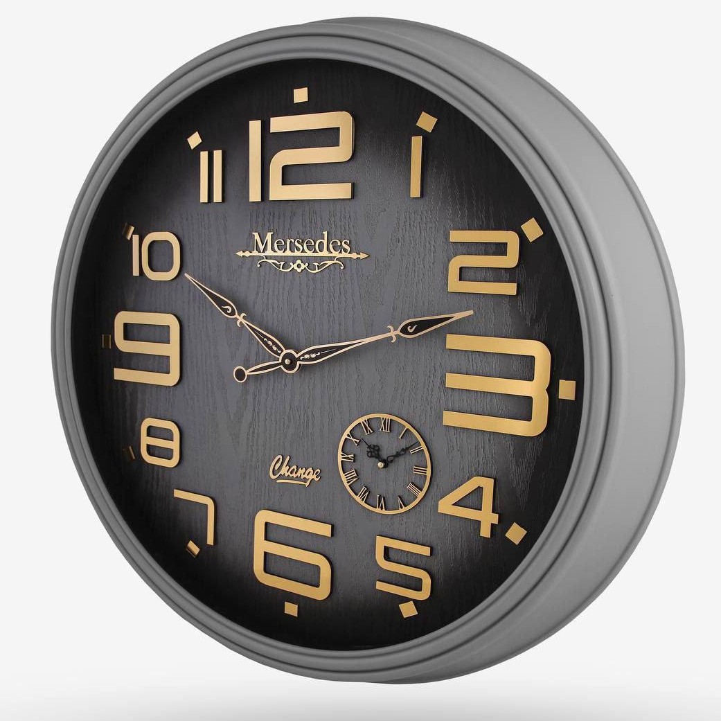 ساعت 74 سانت مرسدس صفحه چوب دوموتوره بی صدا و آرام گرد