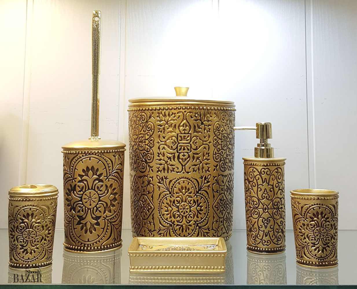 ست سرویس بهداشتی 6 تکه طرح گل کد 60