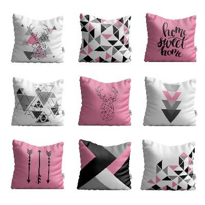 کاور کوسن شمسه نگار مدل مثلث های رنگی کد RW-505 مجموعه 9 عددی