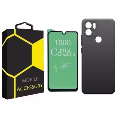 کاور مدل silicon مناسب برای گوشی موبایل شیائومی Redmi A2 Plus به همراه محافظ صفحه نمایش