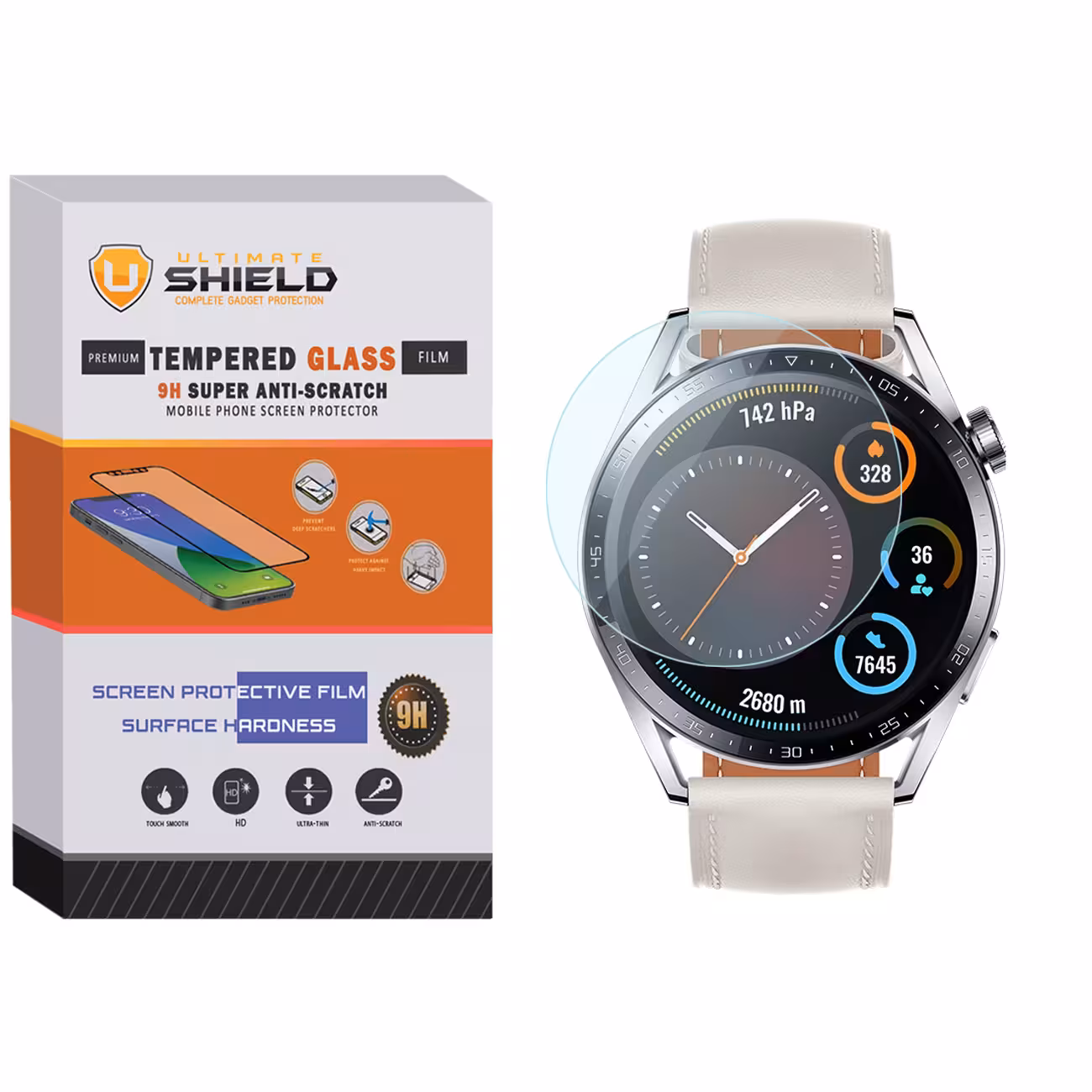 محافظ صفحه نمایش شیشه ای آلتیمیت شیلد مدل SH-UL مناسب برای ساعت هوشمند هوآوی GT3 46mm