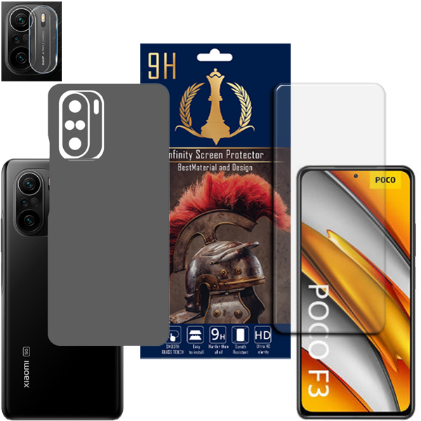 برچسب پوششی اینفینیتی مدل PRO MAX مناسب برای گوشی موبایل شیائومی POCO F3  به همراه محافظ صفحه نمایش و محافظ لنز دوربین