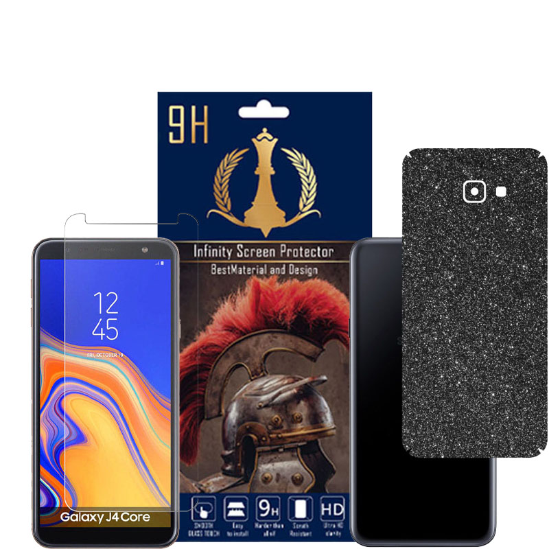 برچسب پوششی اینفینیتی مدل PRO MAX مناسب برای گوشی موبایل سامسونگ GALAXY J4 CORE به همراه محافظ صفحه نمایش
