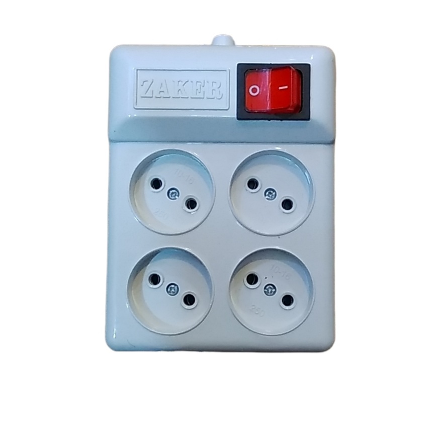 کابل سیار زاکر مدل 4 خانه بدون کابل