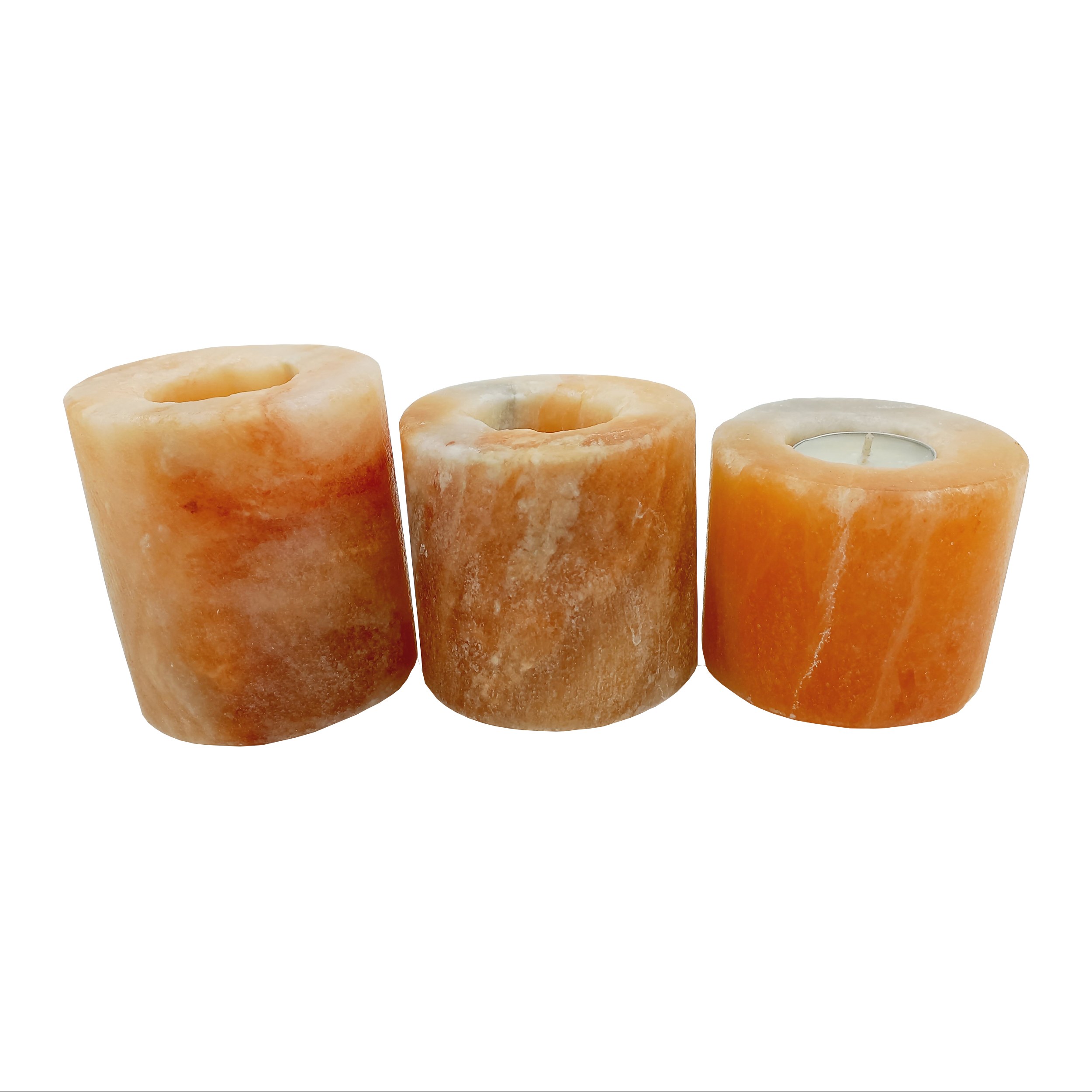 جاشمعی دکوری سنگ نمک مدل استوانه ای cylinder03 مجموعه 3 عددی
