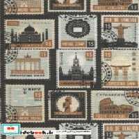 خرید دفتر یادداشت خط دار مخملی طرح تمبر نشر کتابدار توس | ایده بوک