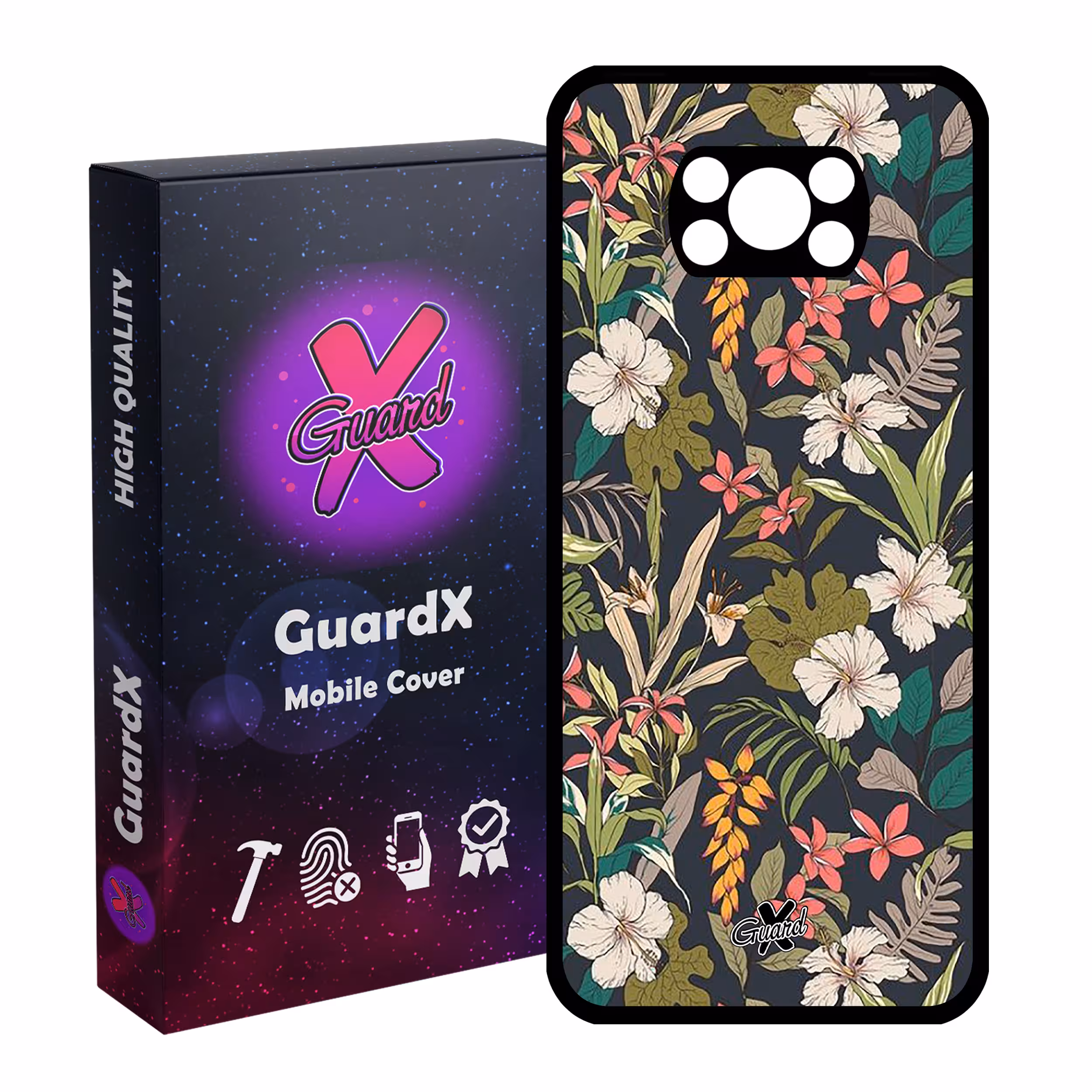 کاور گارد ایکس طرح گل مدل Glass10222 مناسب برای گوشی موبایل شیائومی Poco X3 Pro